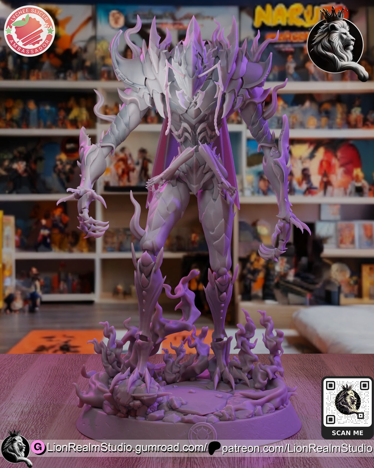 Sculptor's render (kit ships unpainted): unpainted gray view of the sculpt from the front