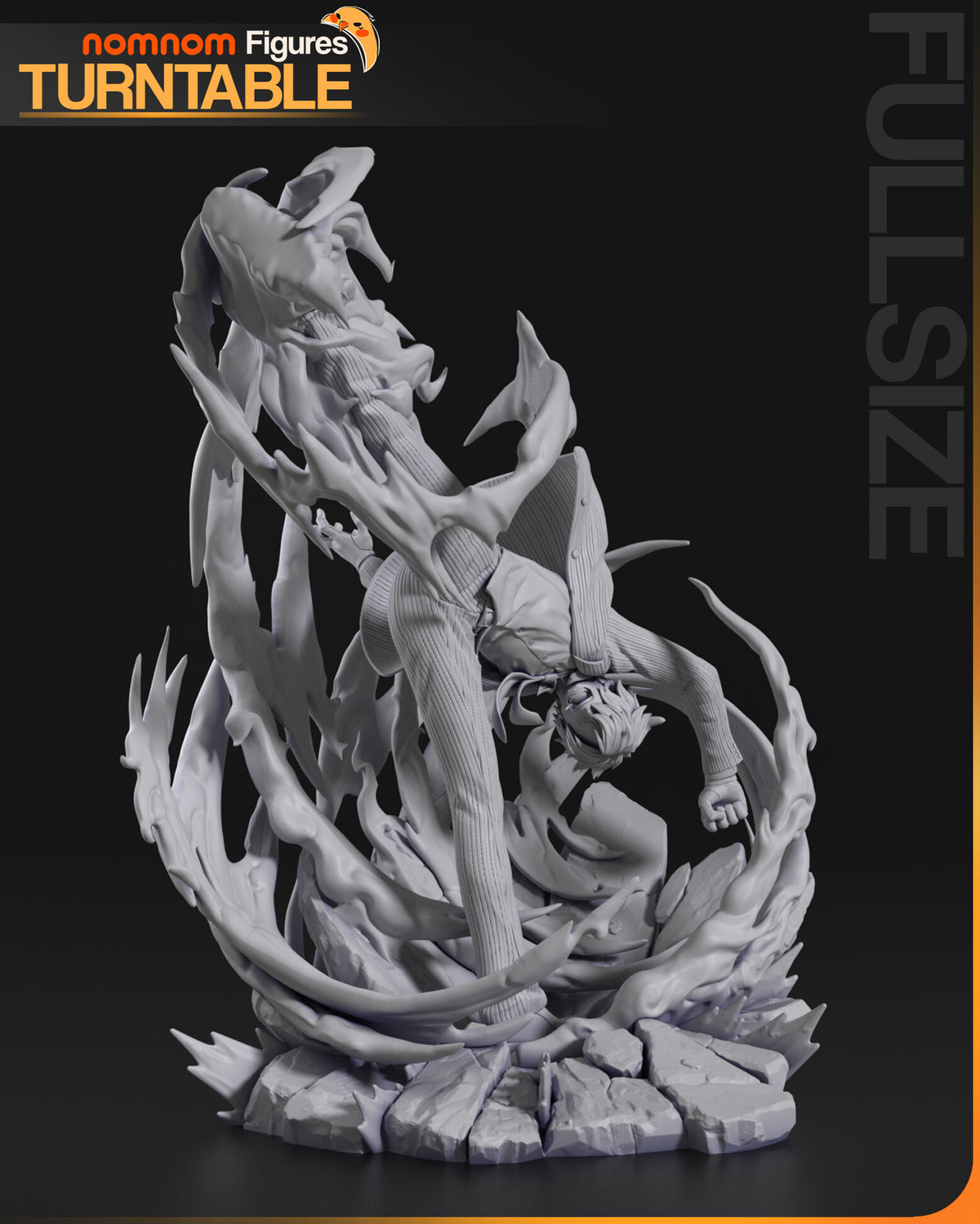 Sculptor's render (kit ships unpainted): gray front view of the 1:10 version