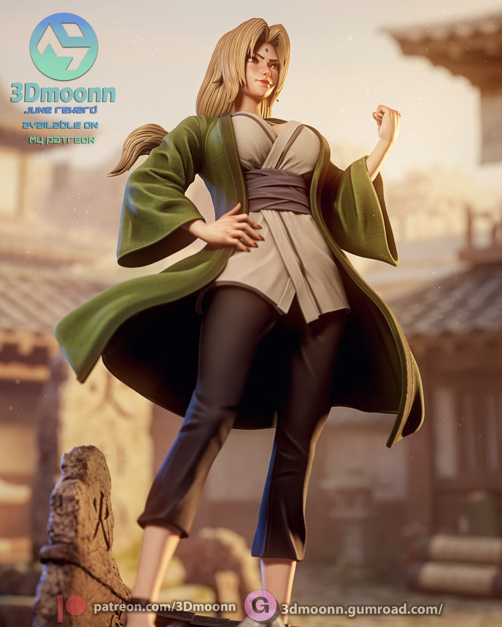 Sculptor's render (kit ships unpainted): low-angle view looking up past the coat sleeves and cropped trousers