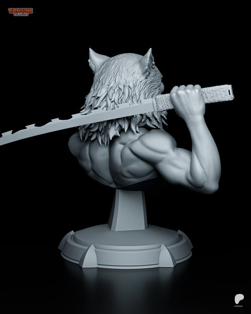 Sculptor's render (kit ships unpainted): rear three-quarter view showing the back, the raised arm and the wrapped hilt