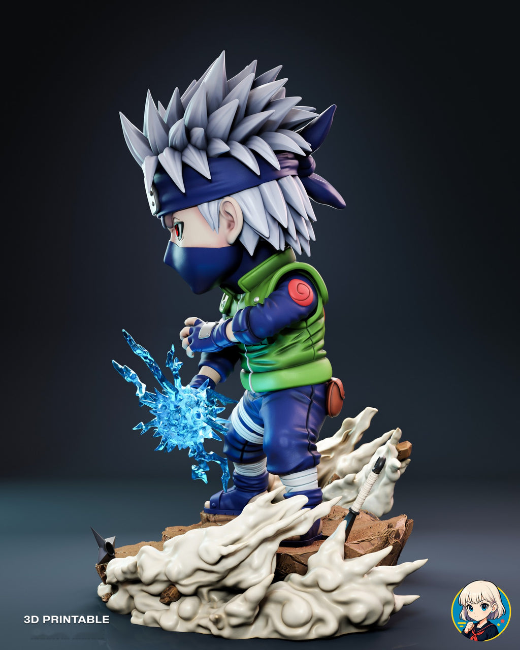 Sculptor's render (kit ships unpainted): side profile with the lightning held out in front and the leather pouch on his belt