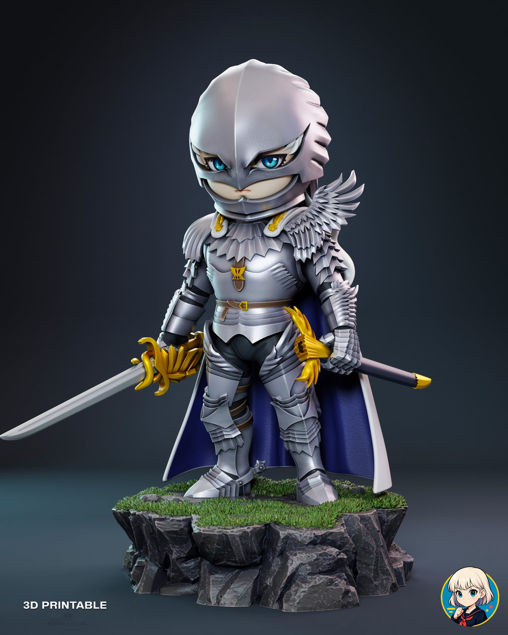 Sculptor's render (kit ships unpainted): the same front view with the beaked steel helmet head