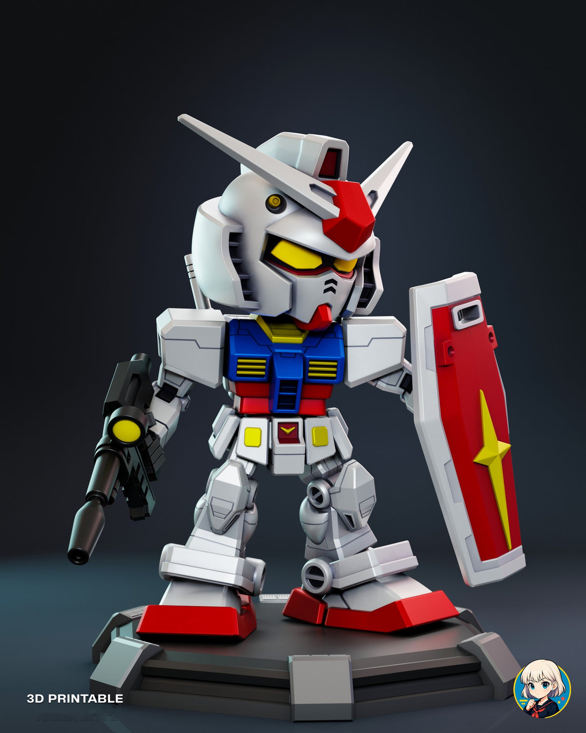 Sculptor's render (kit ships unpainted): three-quarter view from its right with the rifle held low