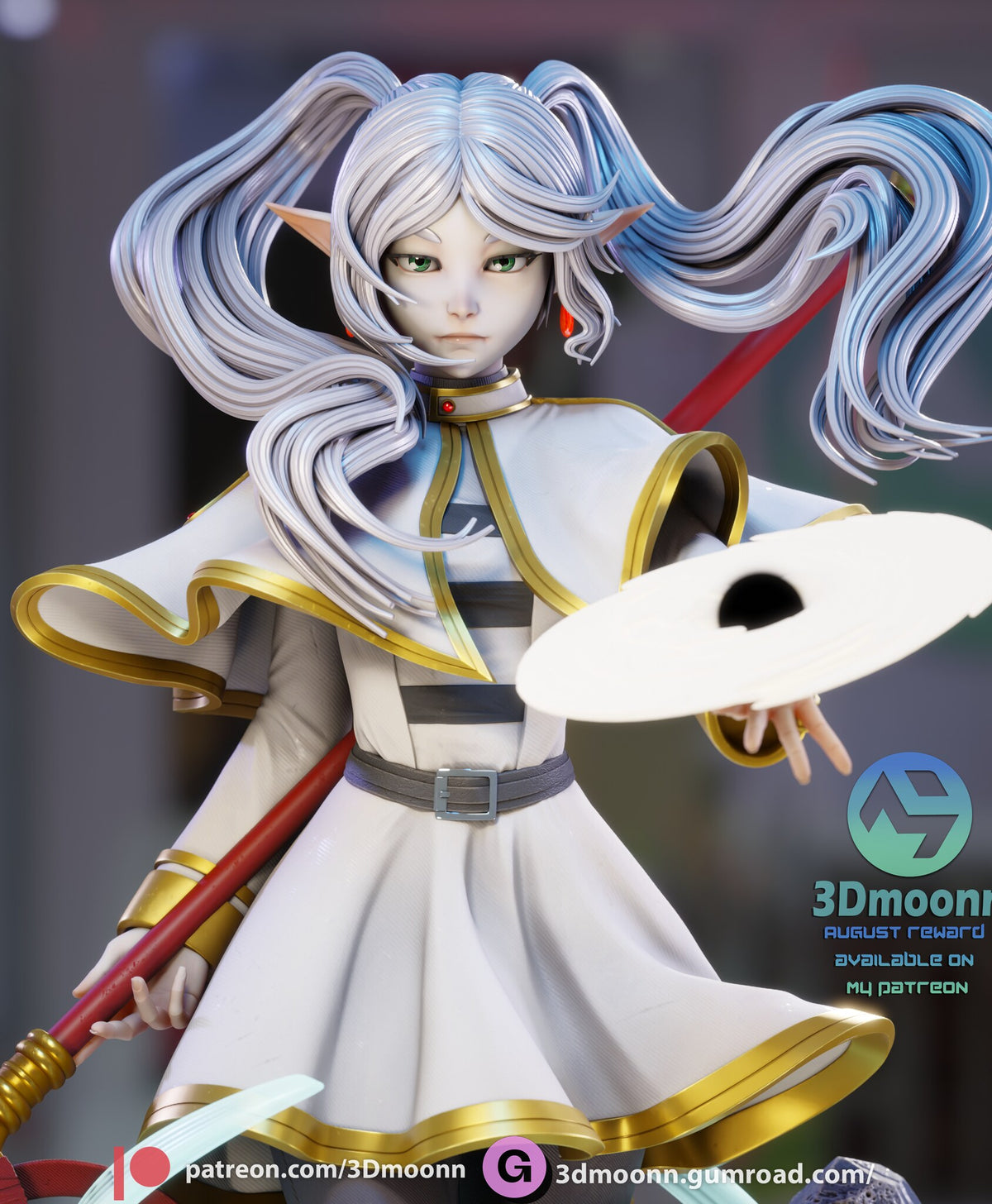 Sculptor's render (kit ships unpainted): close-up of the face and upper body in the older render lighting