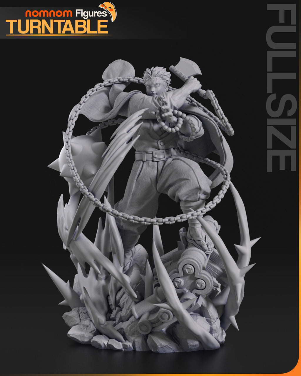Sculptor's render (kit ships unpainted): unpainted gray front view of the full 1:10 sculpt
