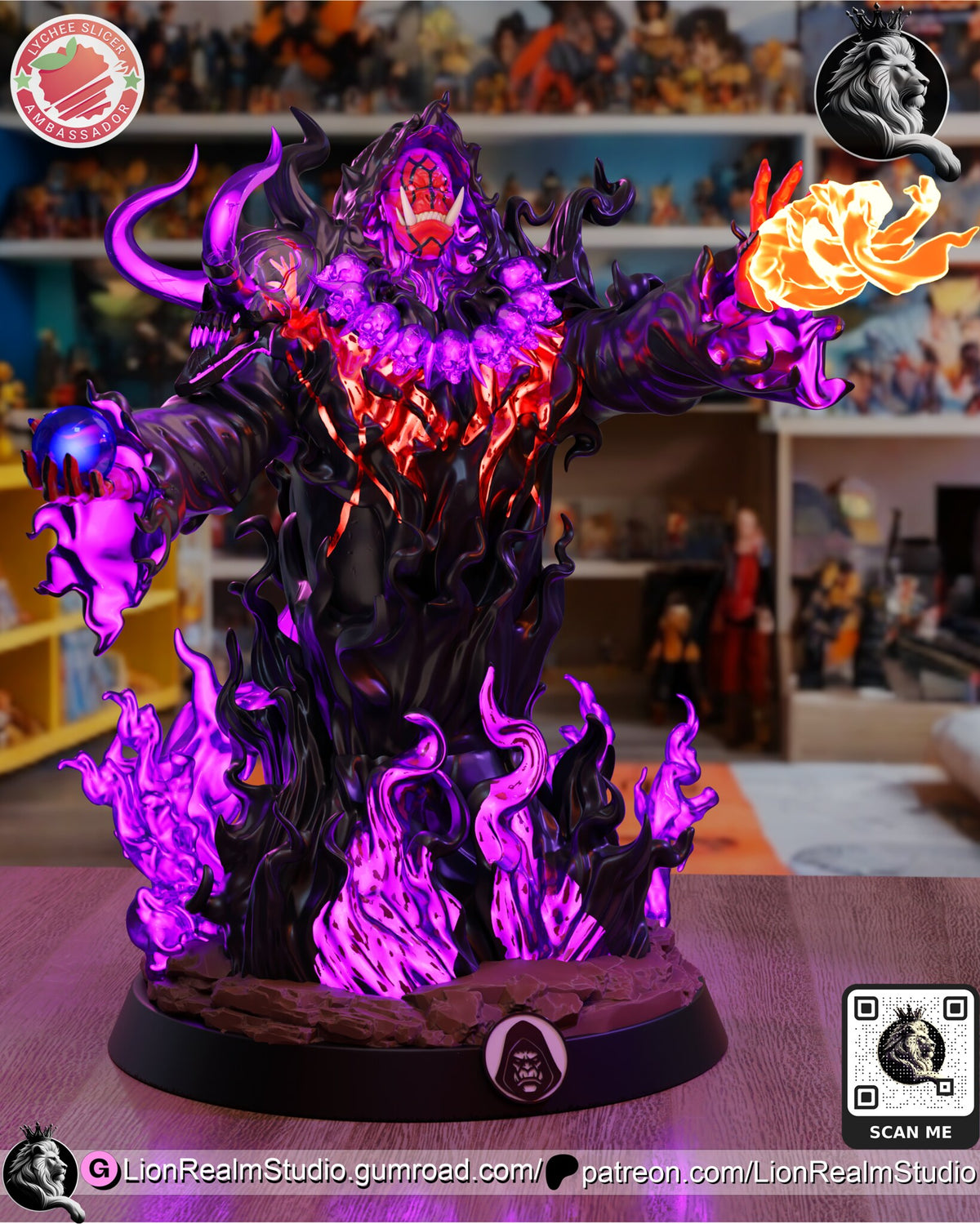 Sculptor's render (kit ships unpainted): low front view with the fireball streaming out to the side