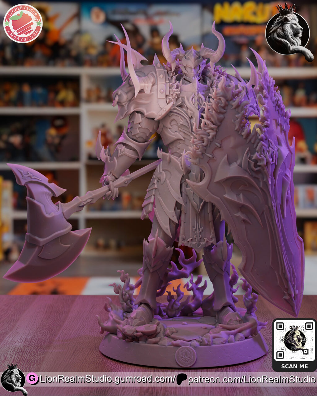 Sculptor's render (kit ships unpainted): unpainted gray view of the whole sculpt from the front