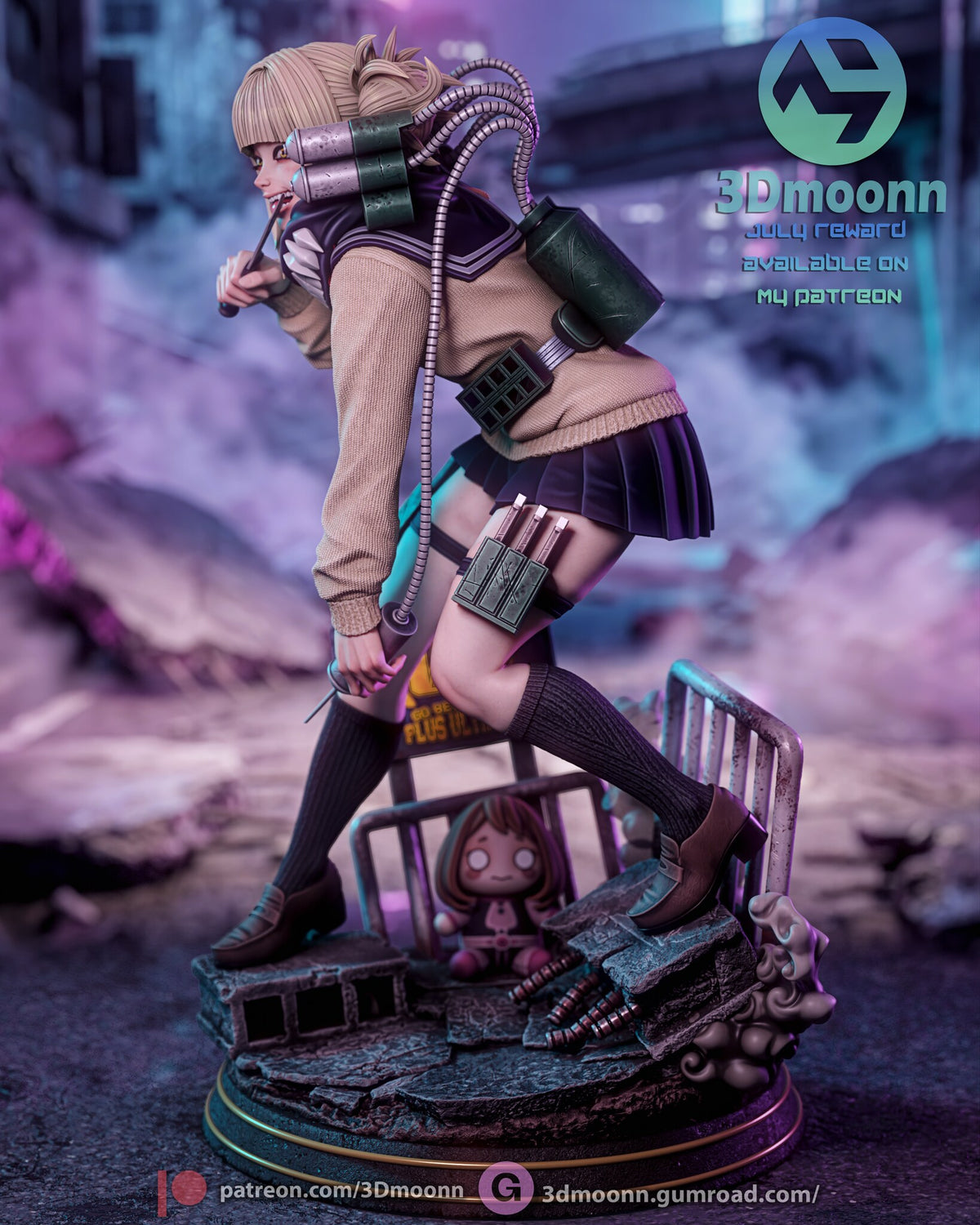 Sculptor's render (kit ships unpainted): side view of the lunge with the syringe held low
