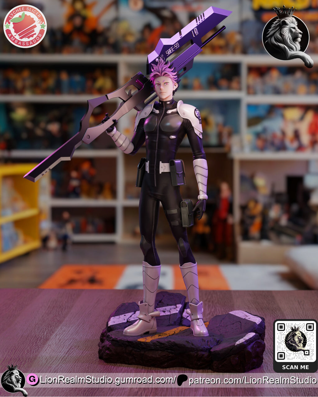 Sculptor's render (kit ships unpainted): the same front view with the bare-face head
