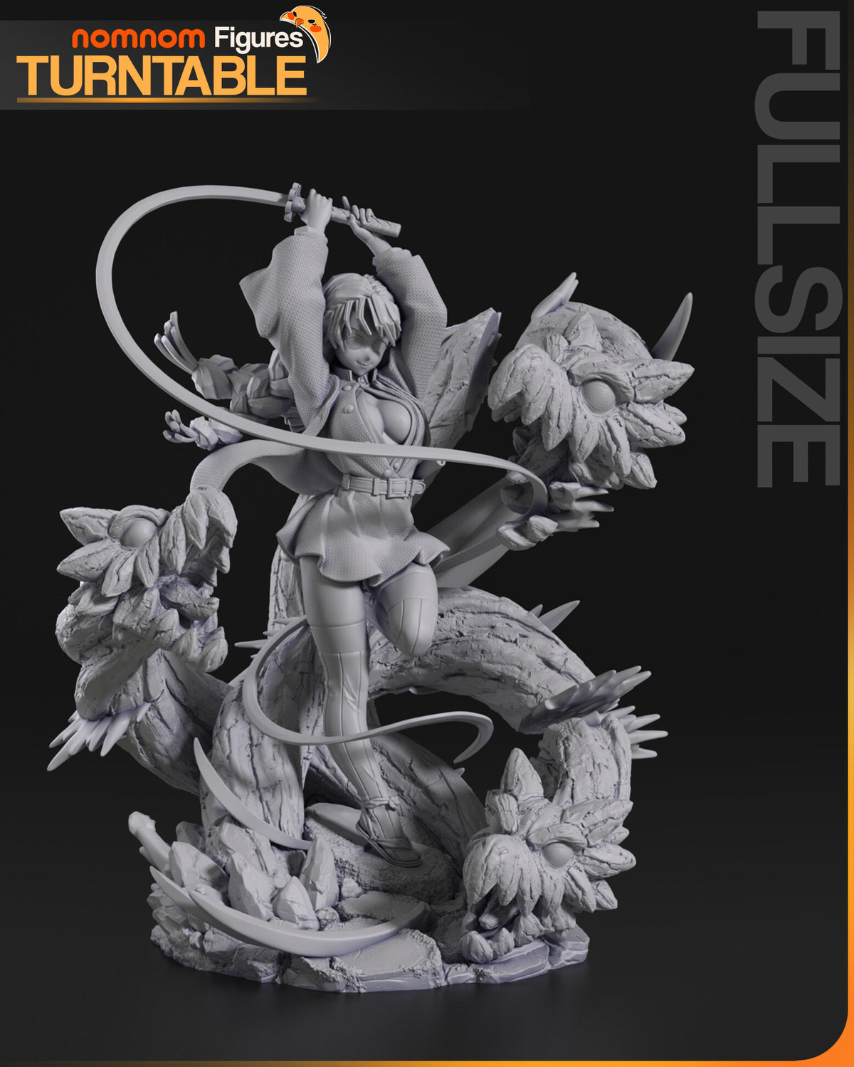 Sculptor's render (kit ships unpainted): unpainted gray front view of the full 1:10 sculpt