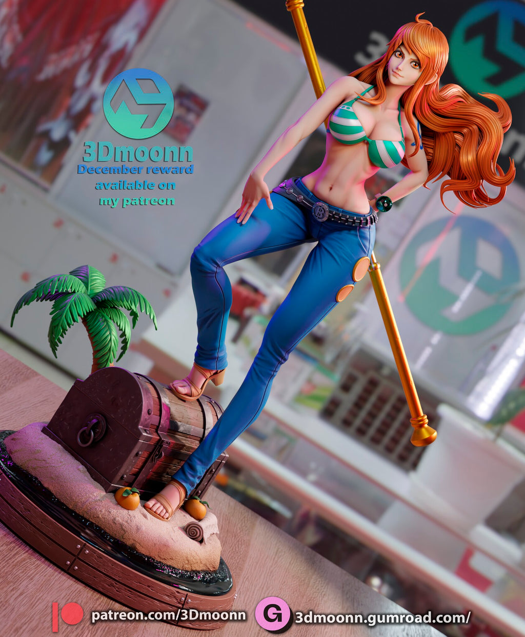 Sculptor's render (kit ships unpainted): low angle view of the figure and base