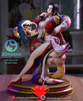 Sculptor's render of the painted design (kit ships unpainted): front view of the seated figure and the snake on the round base