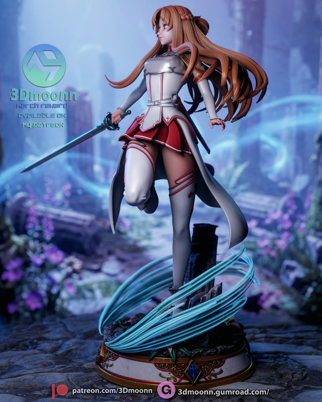 Sculptor's render (kit ships unpainted): left side view, rapier pointed toward the viewer