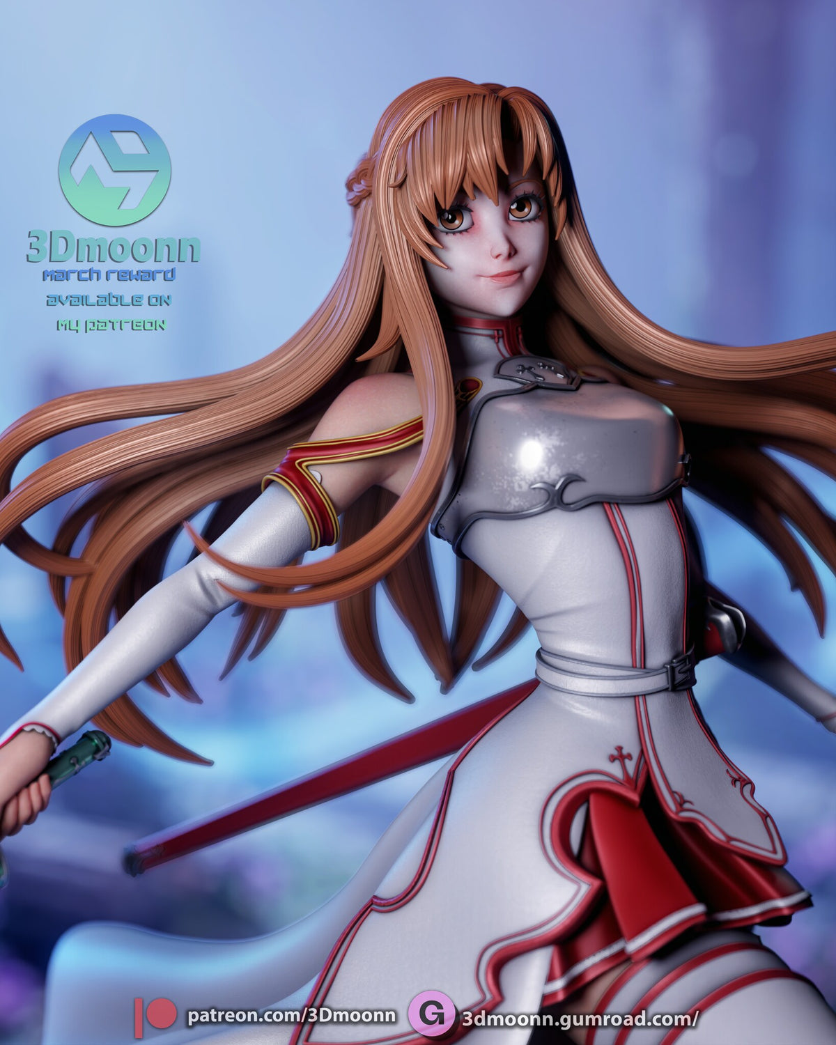 Sculptor's render (kit ships unpainted): close-up of the face and breastplate