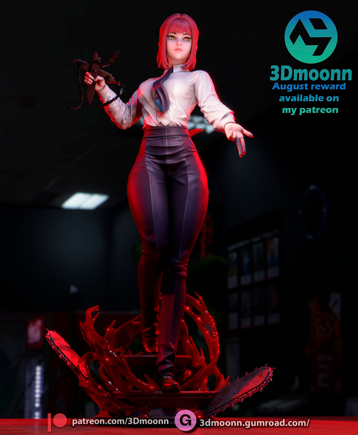 Sculptor's render (kit ships unpainted): low front view showing the high-waisted trousers and the open hand