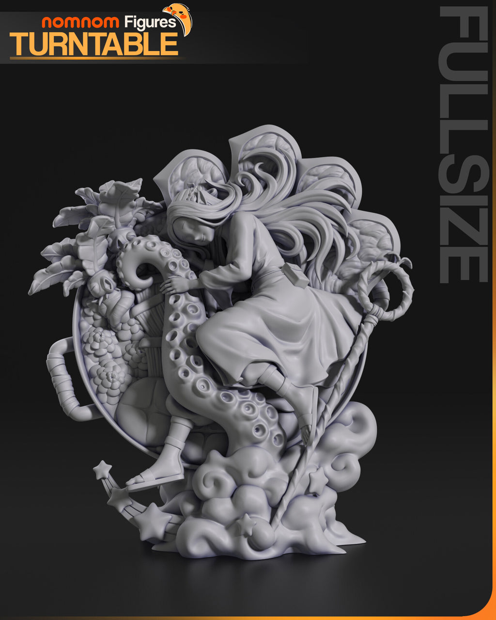 Sculptor's render (kit ships unpainted): unpainted gray front view of the full sculpt