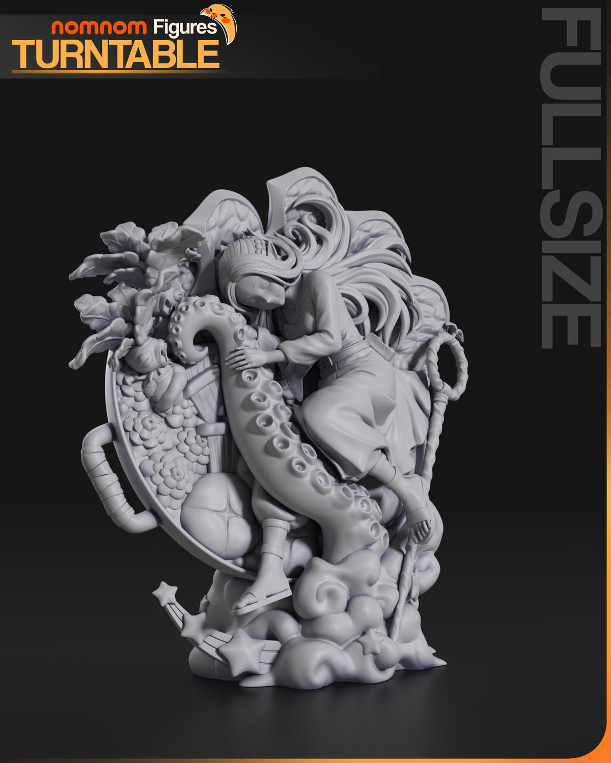 Sculptor's render (kit ships unpainted): unpainted gray view from her right