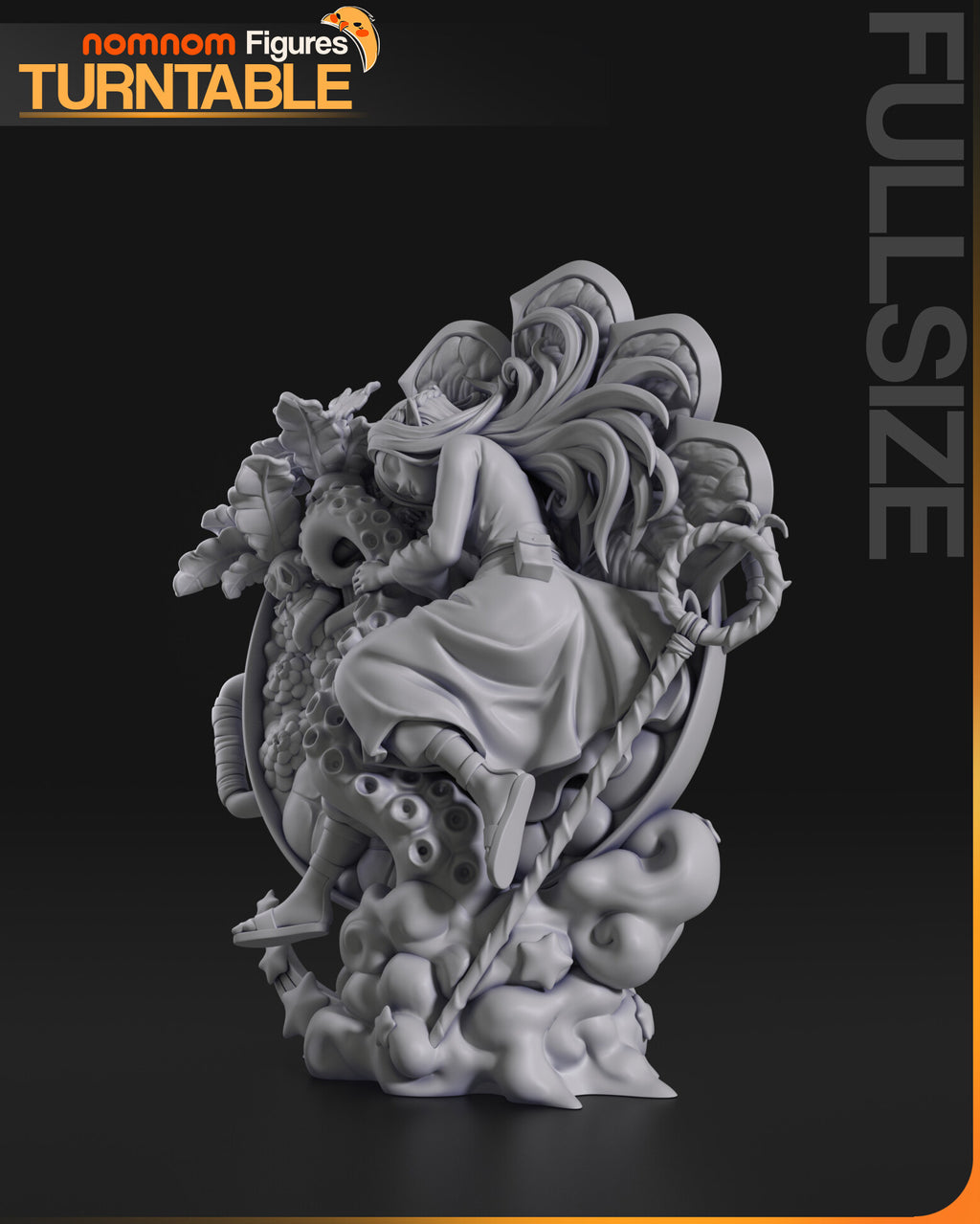 Sculptor's render (kit ships unpainted): unpainted gray view from her left