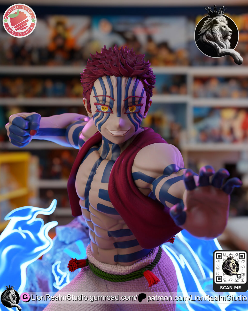 Sculptor's render (kit ships unpainted): closer front view of the grinning face