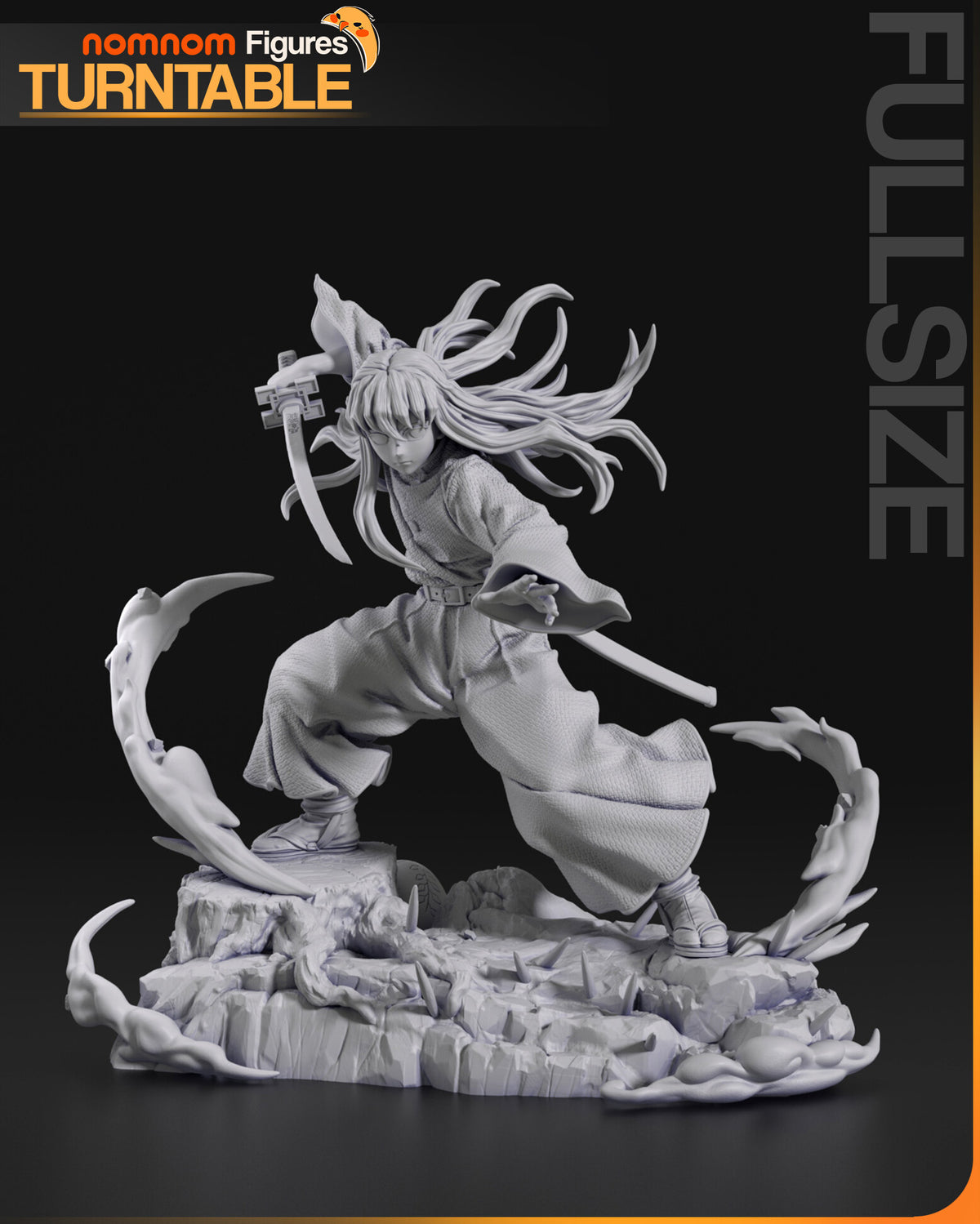 Sculptor's render (kit ships unpainted): unpainted gray front view of the full 1:10 sculpt