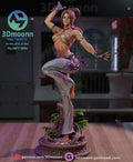 Sculptor's render of the painted design (kit ships unpainted): front view of the figure balanced on one foot on the planter base