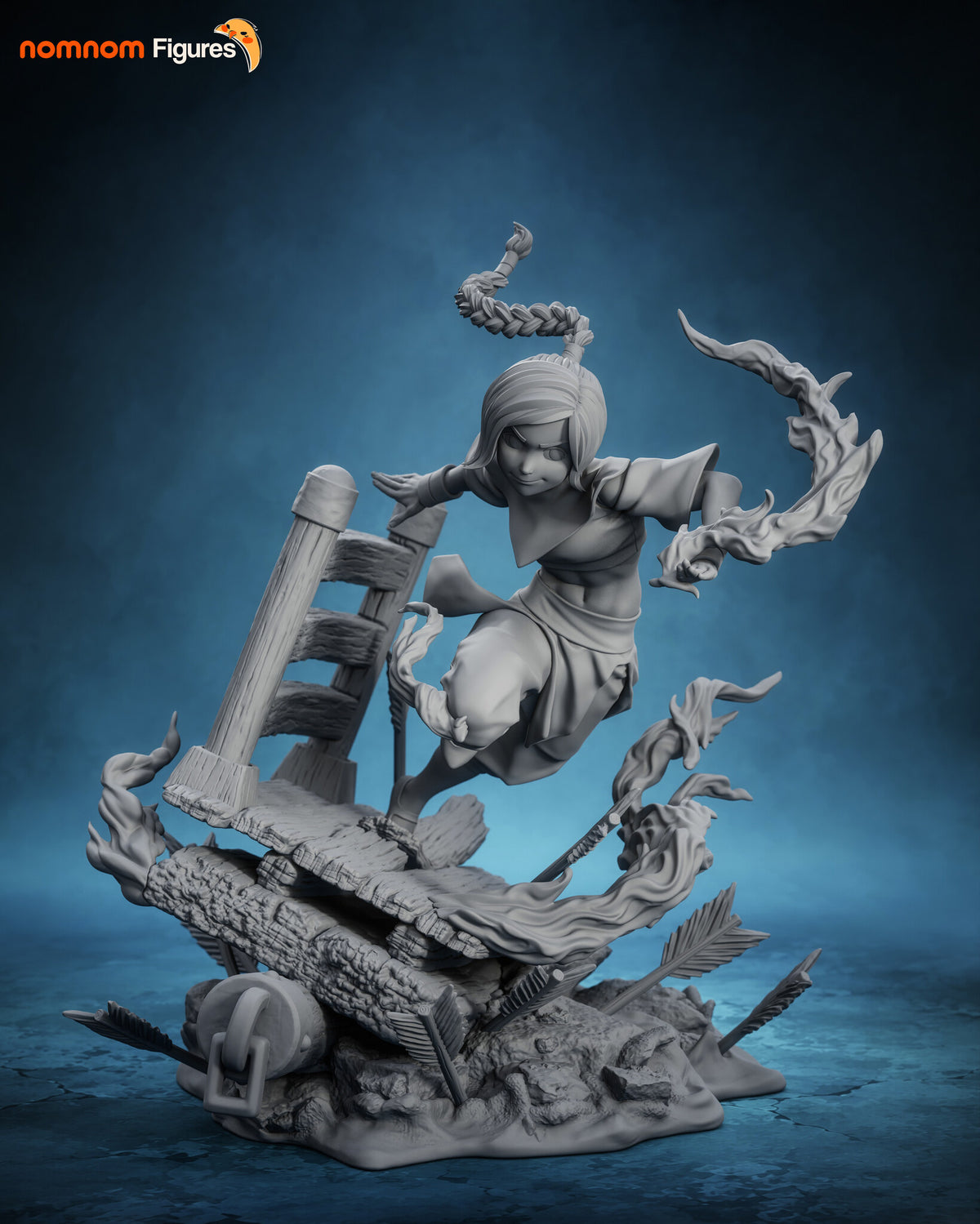 Sculptor's render, shown in gray (kit ships unpainted): front three-quarter view of the whole sculpt