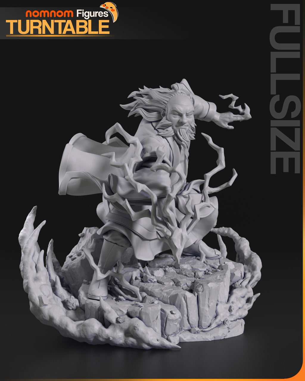 Sculptor's render (kit ships unpainted): unpainted gray front view of the full 1:10 sculpt