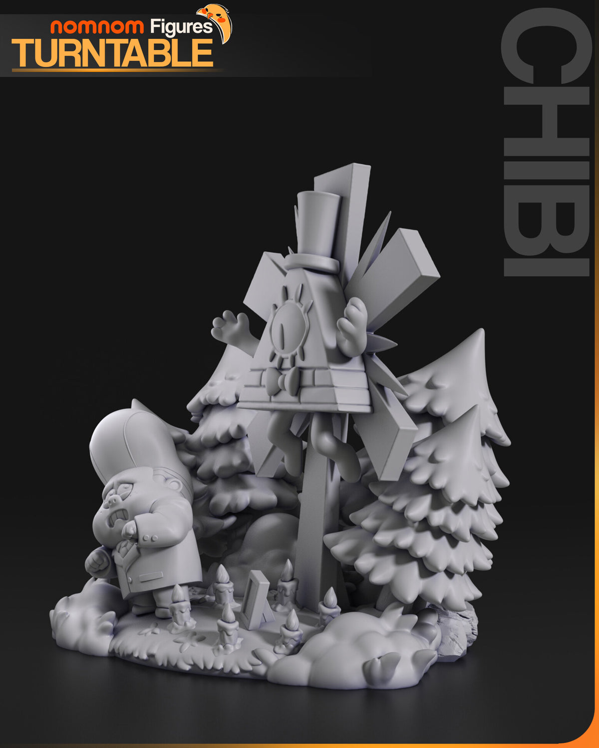 Sculptor's render (kit ships unpainted): unpainted gray view from the right showing the edge of the light burst