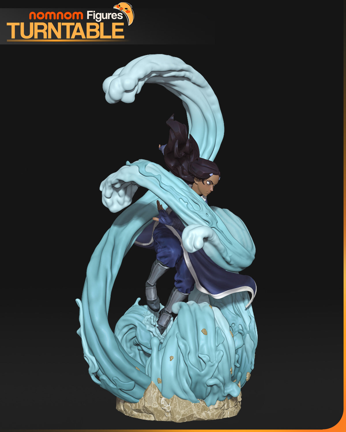 Sculptor's render (kit ships unpainted): side view from her other side, the tall water hook rising behind her