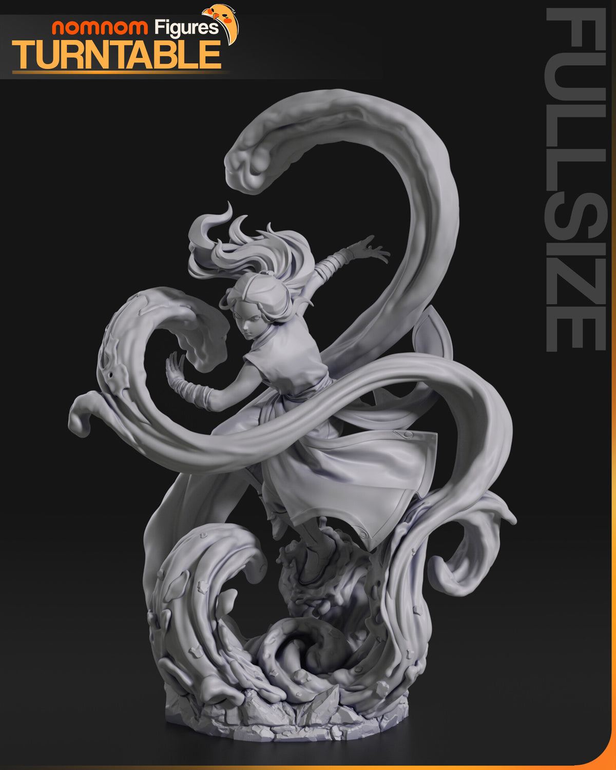 Sculptor's render (kit ships unpainted): unpainted gray front view of the full 1:10 sculpt