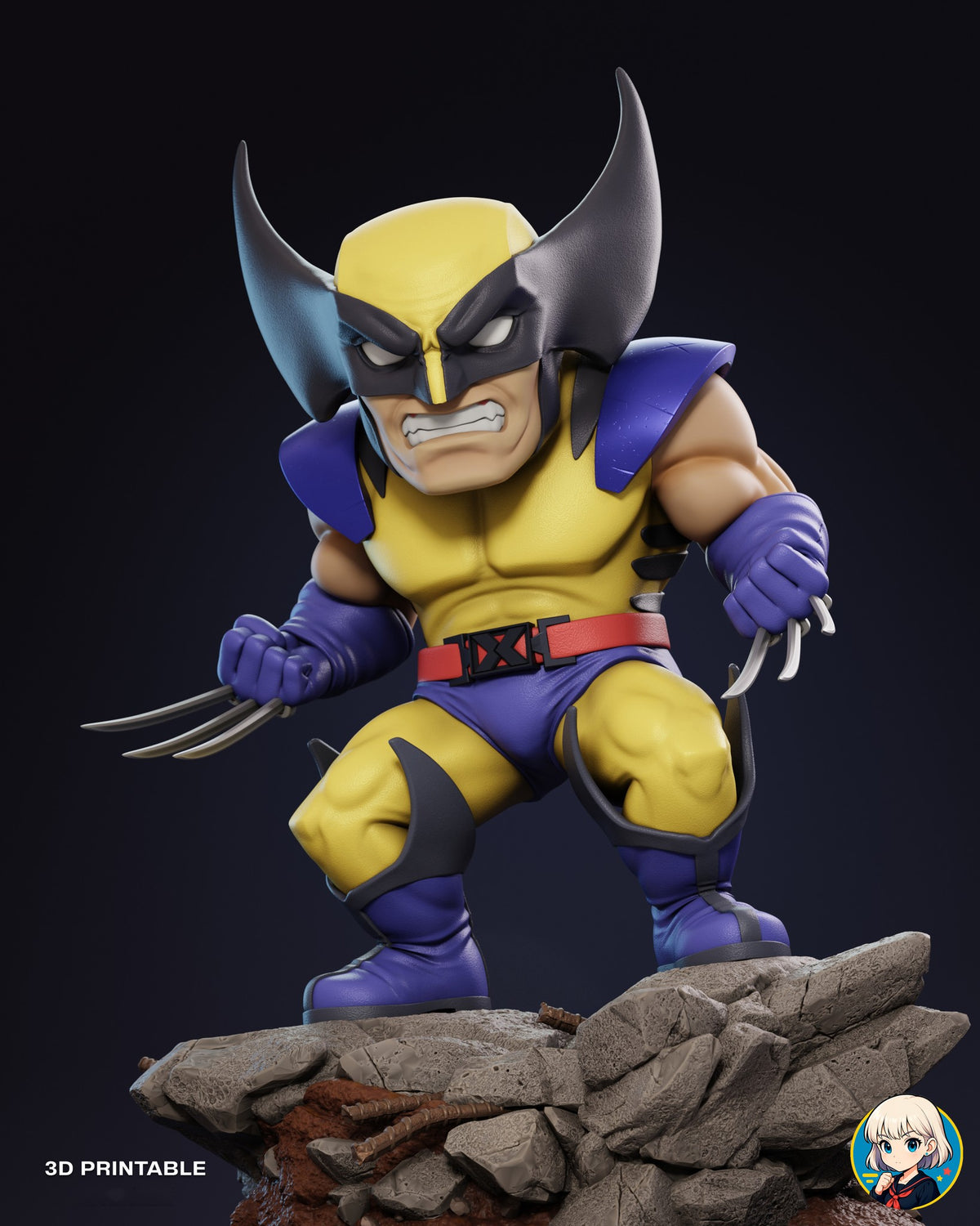 Sculptor's render (kit ships unpainted): front view at chest height showing the belt, trunks, gloves and boots