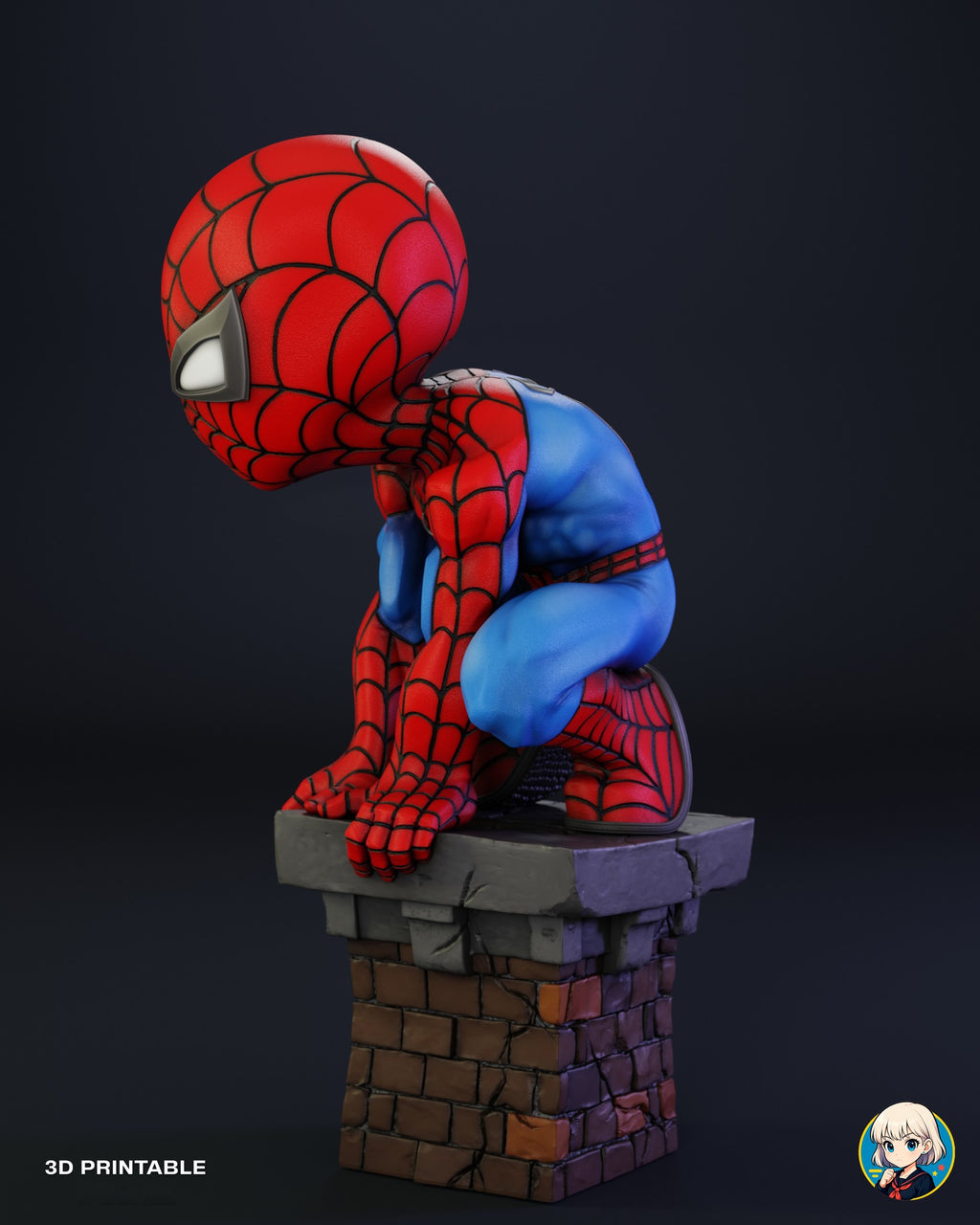Sculptor's render (kit ships unpainted): side view from his left with both hands over the front edge