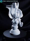 Sculptor's render of the painted design (kit ships unpainted): the bust version in unpainted gray, winged helmet, raised arm with the plain hammer and short cape, on its round knotwork pedestal