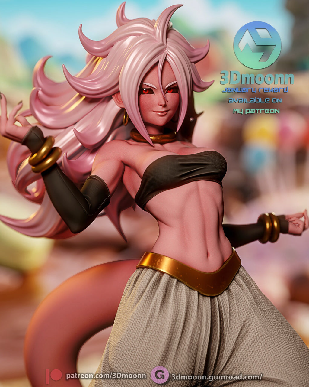Sculptor's render (kit ships unpainted): close-up of the face and tube top