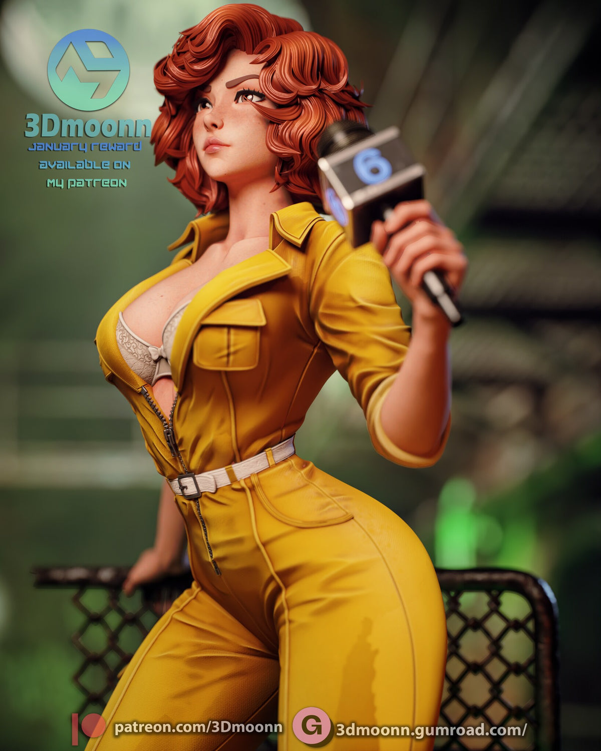 Sculptor's render (kit ships unpainted): close-up of the face and curls