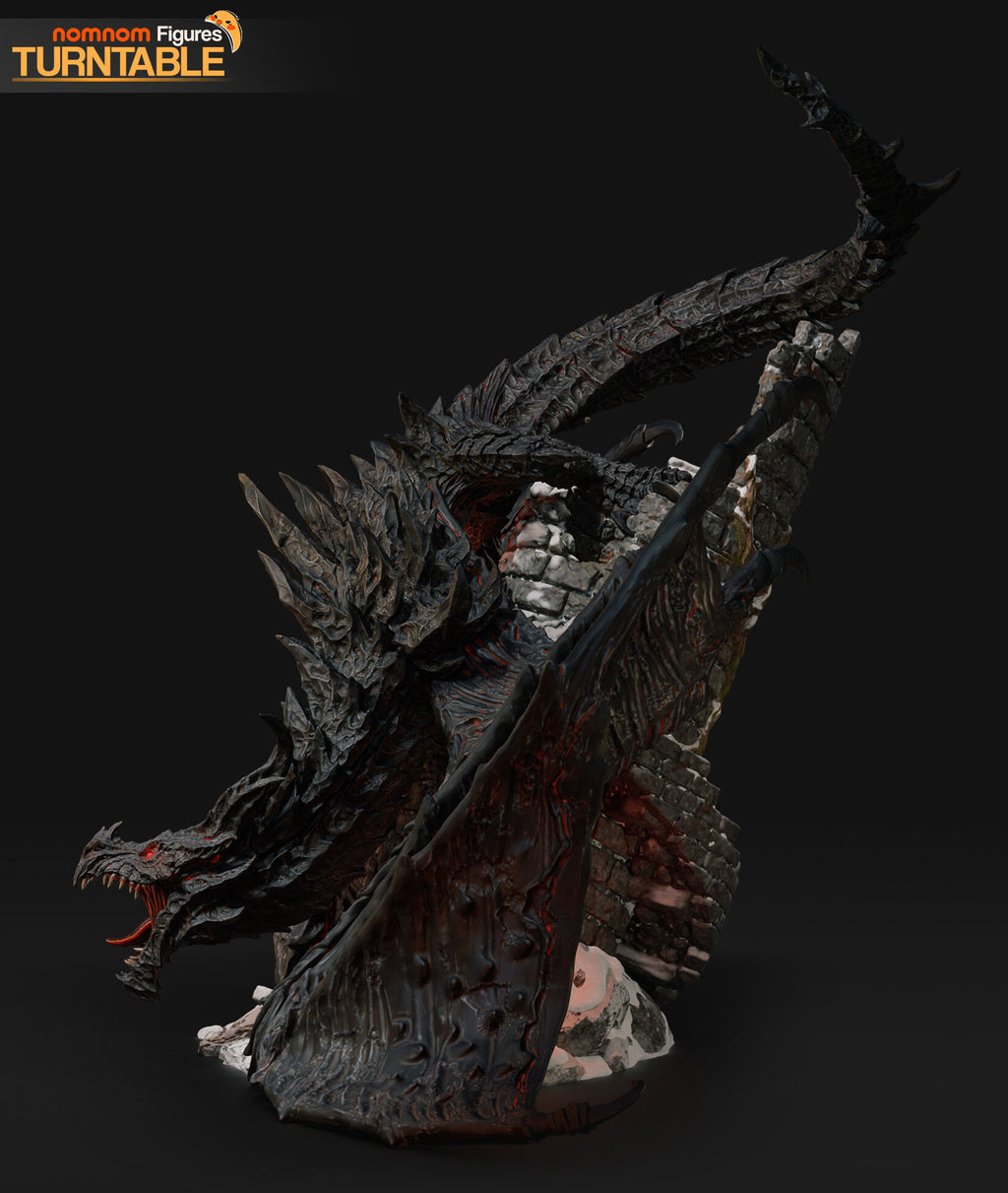 Sculptor's render (kit ships unpainted): view from the other side with the head low and the wing folded forward