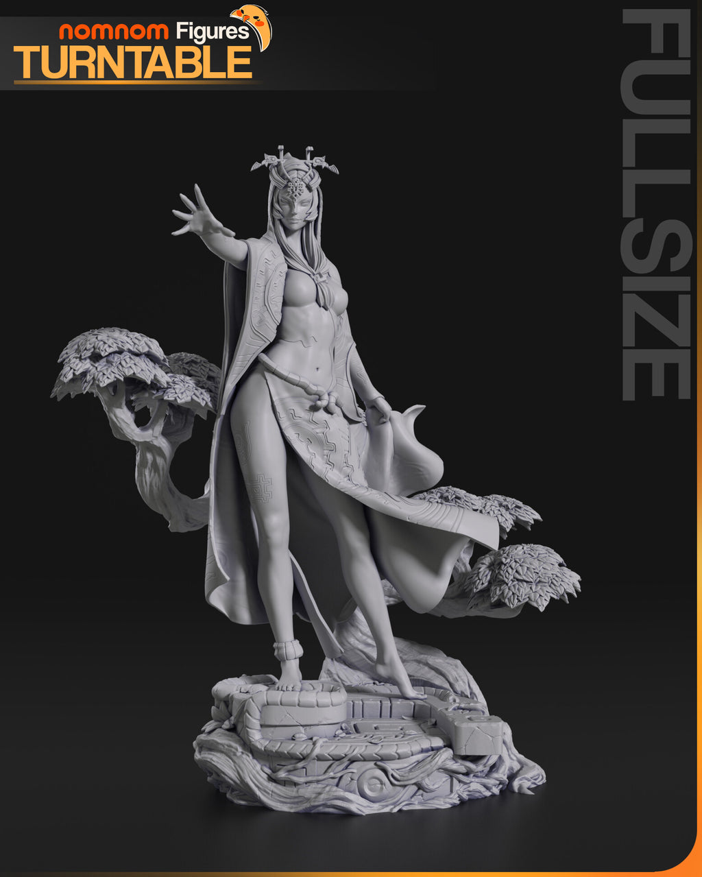 Sculptor's render (kit ships unpainted): unpainted gray front view of the full 1:10 sculpt