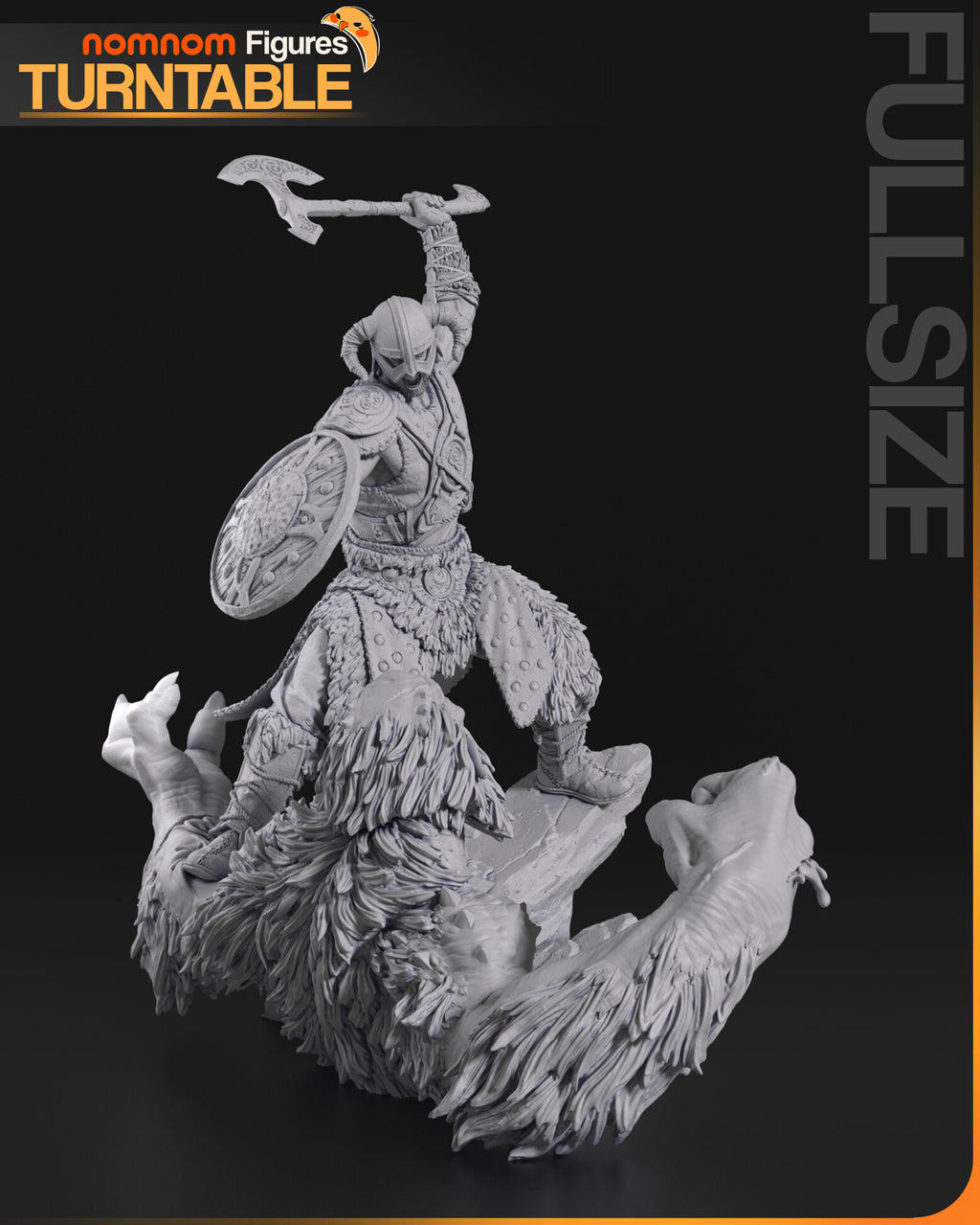Sculptor's render (kit ships unpainted): gray front three-quarter view of the full diorama