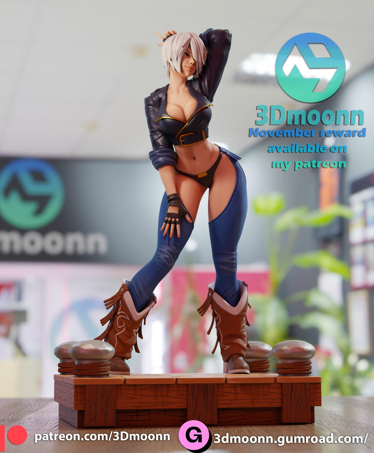 Sculptor's render (kit ships unpainted): low three-quarter view from her right