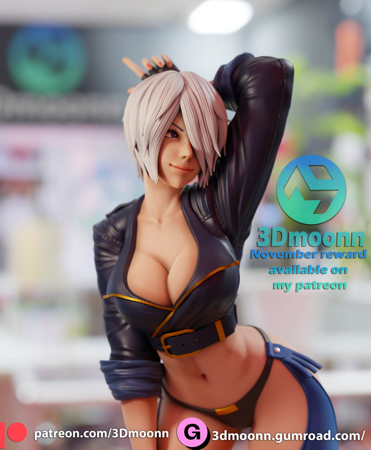 Sculptor's render (kit ships unpainted): close-up of the face, jacket and belt